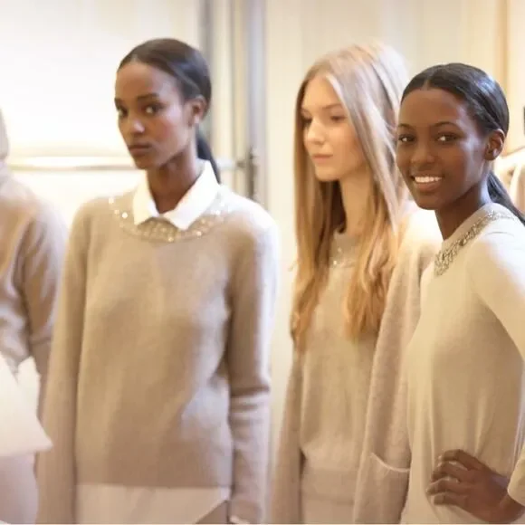 Ralph Lauren Pre Fall '16 Hand Knit Embellished Jewel-neck Cashmere & Silk Shell